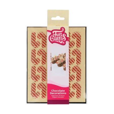 Bastoncini di zucchero con decorazione al cioccolato, 24 pezzi