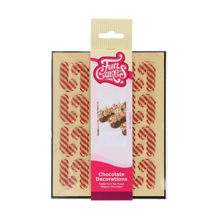 Chocolate decoration candy canes, 24 pieces