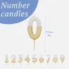 Number candle 4 with white and gold