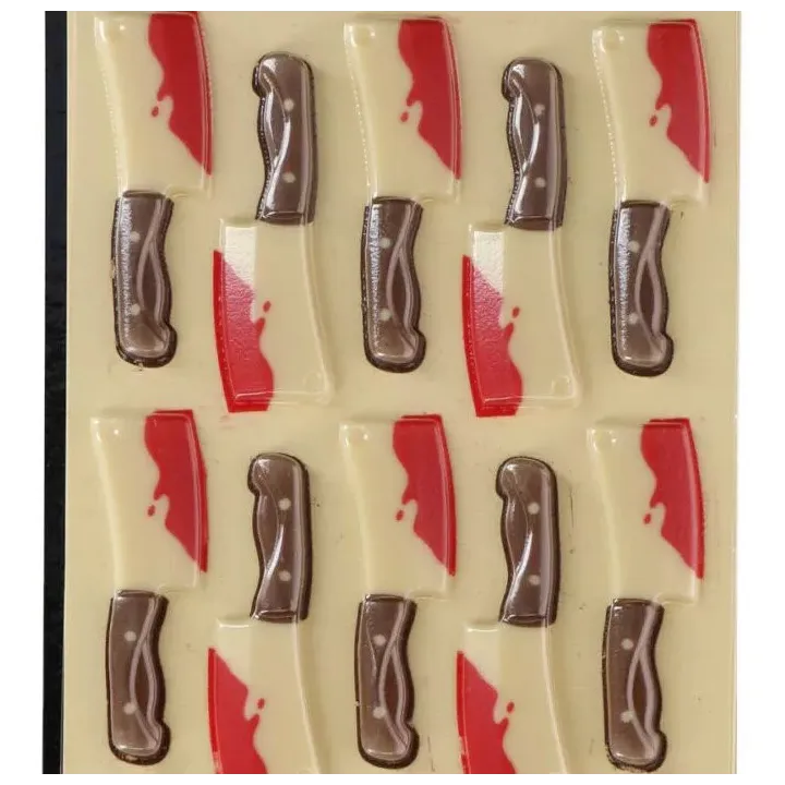 Décoration en chocolat Couteaux sanglants, 10 pièces
