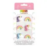 Unicorn & rainbow sugar decorations, 6 pieces