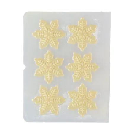 Chocolate decoration snowflakes, 6 pieces