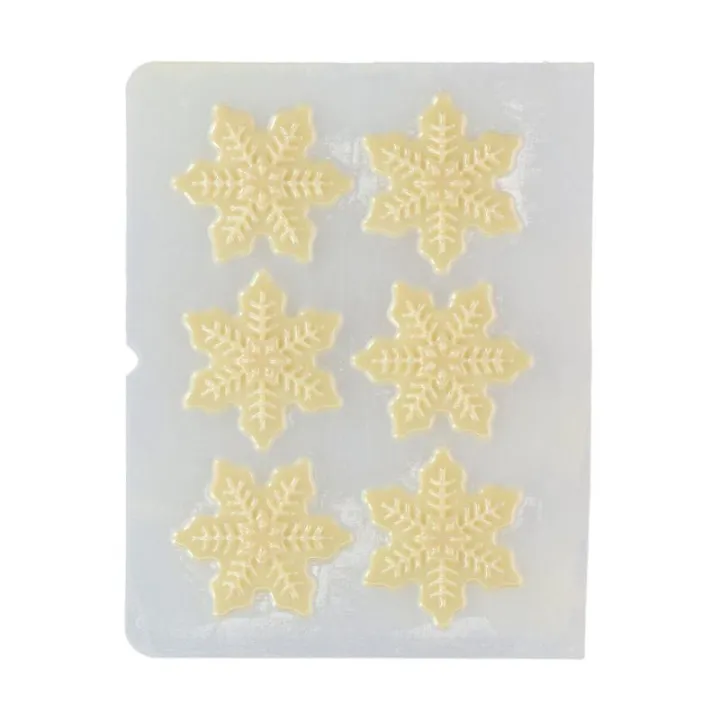 Décoration en chocolat Flocons de neige, 6 pièces