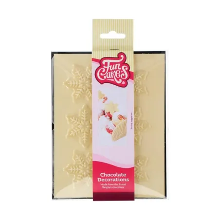 Chocolate decoration snowflakes, 6 pieces