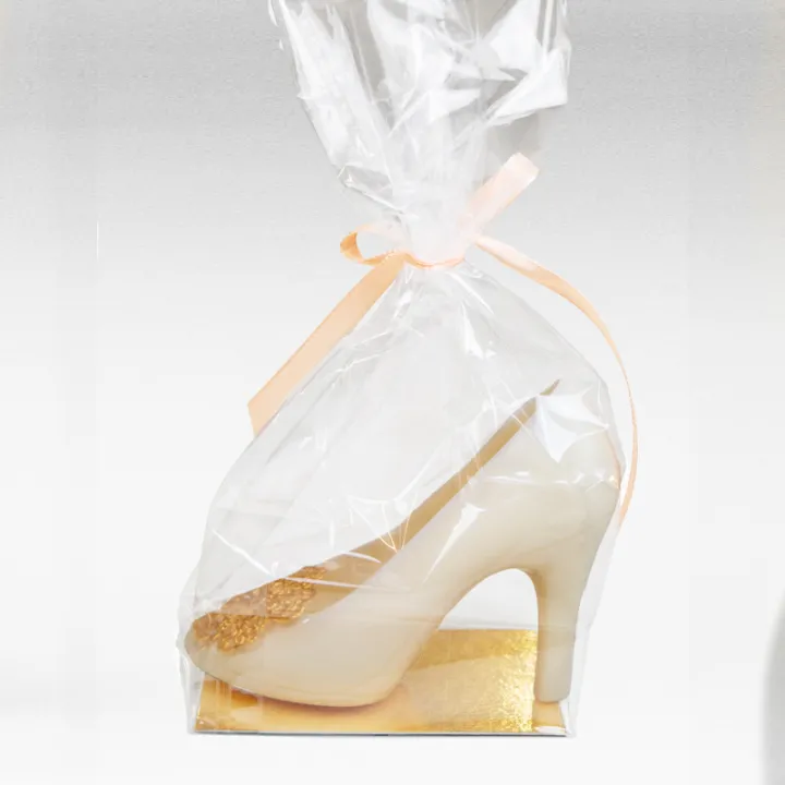 Sachet transparent avec fond doré, moyen, 10 pièces