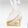 Sacchetti trasparenti con fondo oro, medi, 10 pezzi