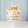 Number candle 6 with white and gold