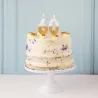 Zahlenkerze 6 mit Weiss und Gold