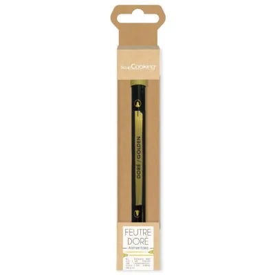 Penna alimentare dorata con 2 punte