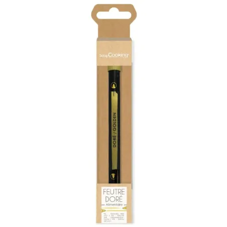 Penna alimentare dorata con 2 punte