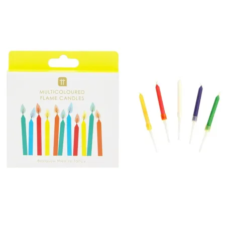Candele arcobaleno con fiamma colorata, 12 pezzi