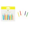 Candles rainbow colors with colored flame, 12 pieces