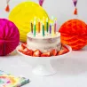 Candles rainbow colors with colored flame, 12 pieces