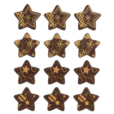 Schokoladendekoration Weihnachtssterne, 12 Stück