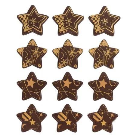 Schokoladendekoration Weihnachtssterne, 12 Stück
