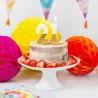 Number candle 2 with white and gold