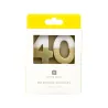 Candela numero 40 con bianco e oro