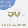 Candela numero 40 con bianco e oro