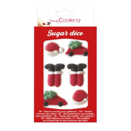 Santa Claus sugar decorations, 6 pieces