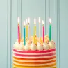 Candele colori arcobaleno 10 cm, 16 pezzi