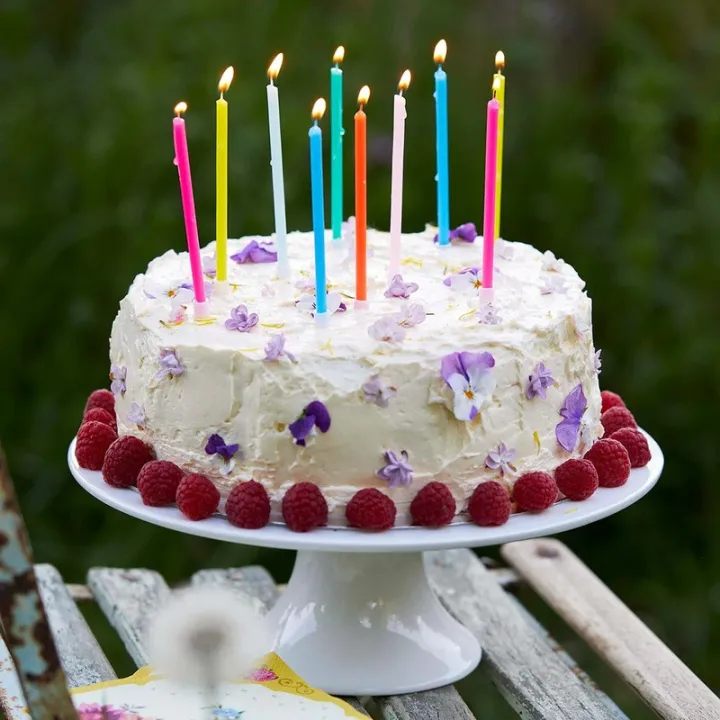 Candles rainbow colors 10 cm, 16 pieces