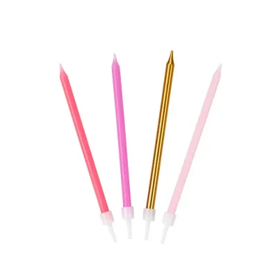 Kerzen Rosa, Pink und Gold 10 cm, 16 Stück