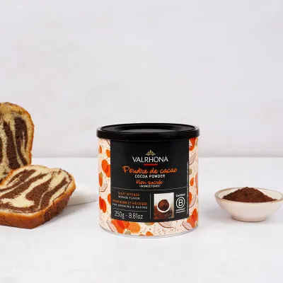 Cacao in polvere Valrhona 100%, leggermente sgrassato, 250 g