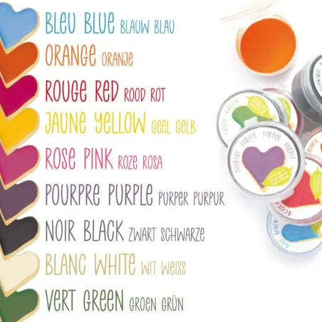 Colorant alimentaire naturel en poudre, 9 pièces