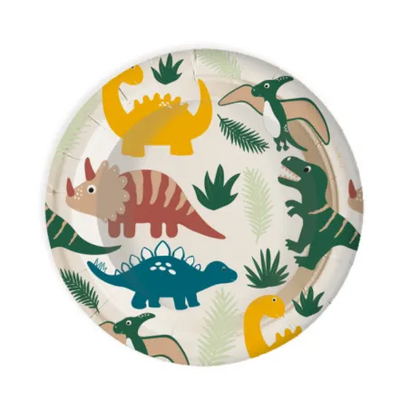 8 assiettes en carton dinosaure pour le buffet d'anniversaire | miniSchoggi