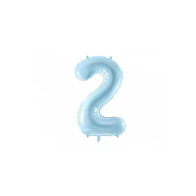 Grosser Folienballon Blau Zahl 2 – 86 cm