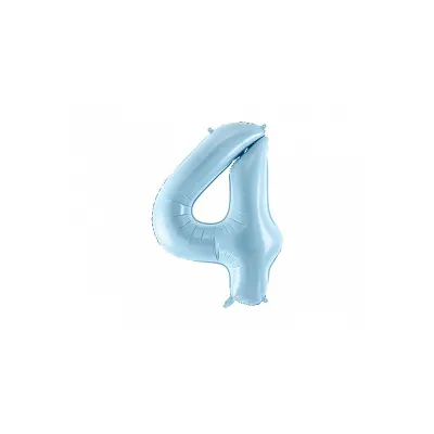 Grosser Folienballon Blau Zahl 4 – 86 cm