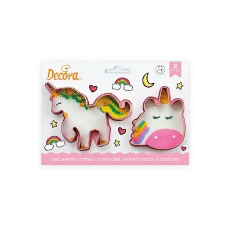 Unicorn Cookie cutter set, 2-piece, Head & Full Body
