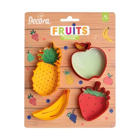 Set d'emporte-pièces Fruits, 4 pièces, plastique