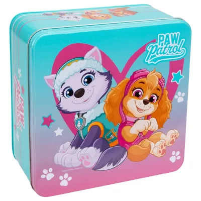 Guetzlidose Paw Patrol rosa/türkis 21×21×10 cm – Aufbewahrungsdose für Guetzli und Gebäck | miniSchoggi