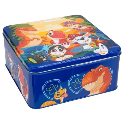 Guetzlidose Paw Patrol trifft Dinos 21×21×10 cm – Aufbewahrungsdose für Guetzli und Gebäck | miniSchoggi