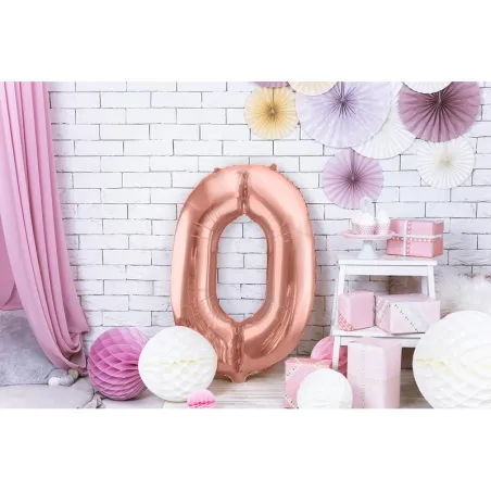 Grande Palloncino Oro Rosa Numero 0 – 86 cm