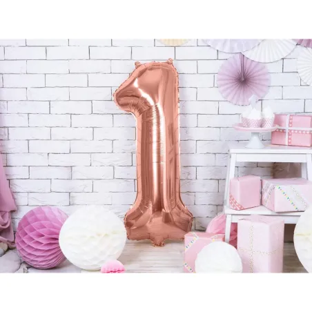 Large Balloon Rosé Gold Number 1 – 86 cm