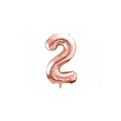 Grosser Luftballon Roségold Zahl 2 – 86 cm