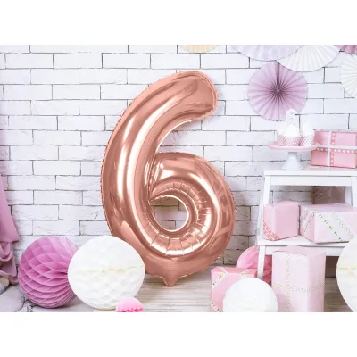 Grande Palloncino Oro Rosa Numero 6 – 86 cm