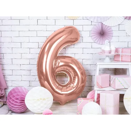 Large Balloon Rosegold Number 6 – 86 cm