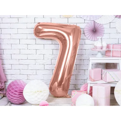 Large Balloon Rosé Gold Number 7 – 86 cm