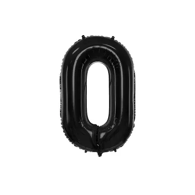 Grosser Folienballon Schwarz Zahl 0 – 86 cm