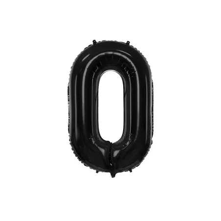 Grande Palloncino in Foil Nero Numero 0 – 86 cm