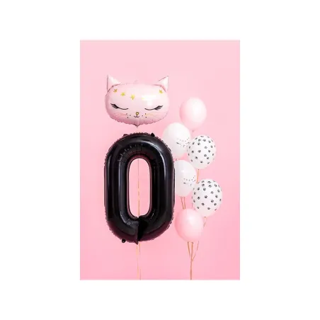 Grand ballon en aluminium noir chiffre 0 – 86 cm