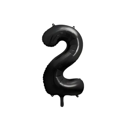 Grosser Folienballon Schwarz Zahl 2 – 86 cm