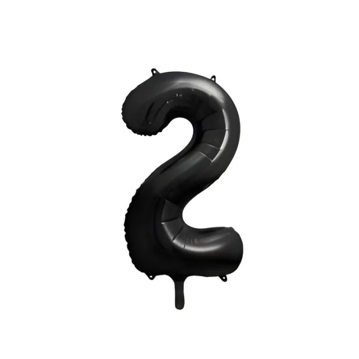 Grande Palloncino in foil nero numero 2 – 86 cm
