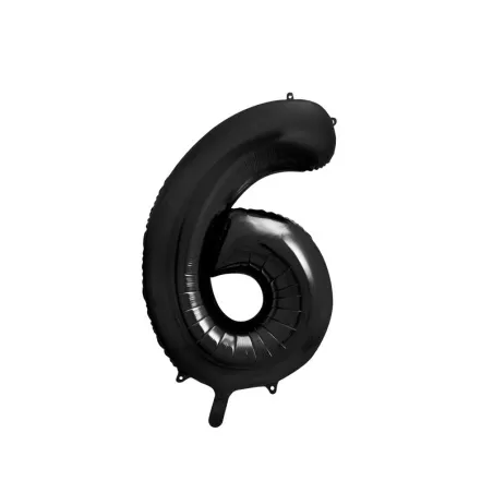 Large Foil Balloon Black Number 6 – 86 cm