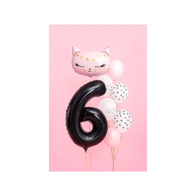 Large Foil Balloon Black Number 6 – 86 cm
