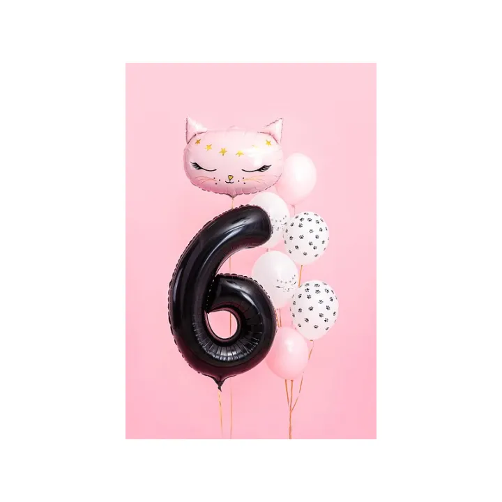 Grosser Folienballon Schwarz Zahl 6 – 86 cm
