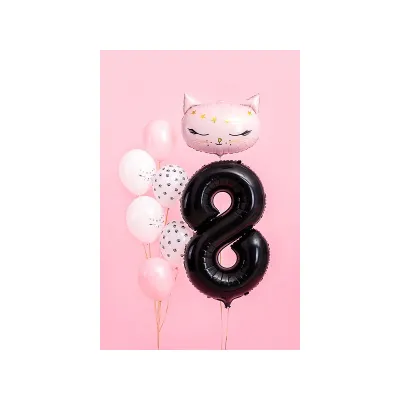 Large Foil Balloon Black Number 8 – 86 cm